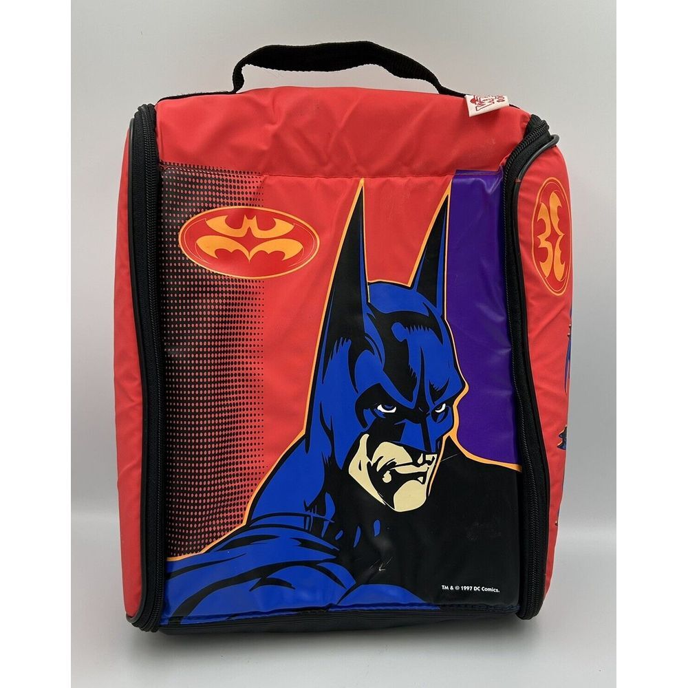 Vintage Batman Wiz too! 1990's Junior Locker Bag  Backpack Bookbag Carrying Case